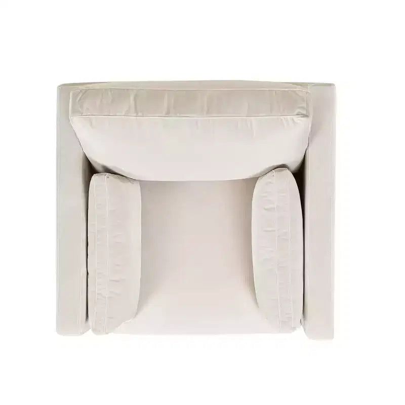 Modern Farmhouse Velvet Arm Chair with Feather-Down Foam Cushion, 36in