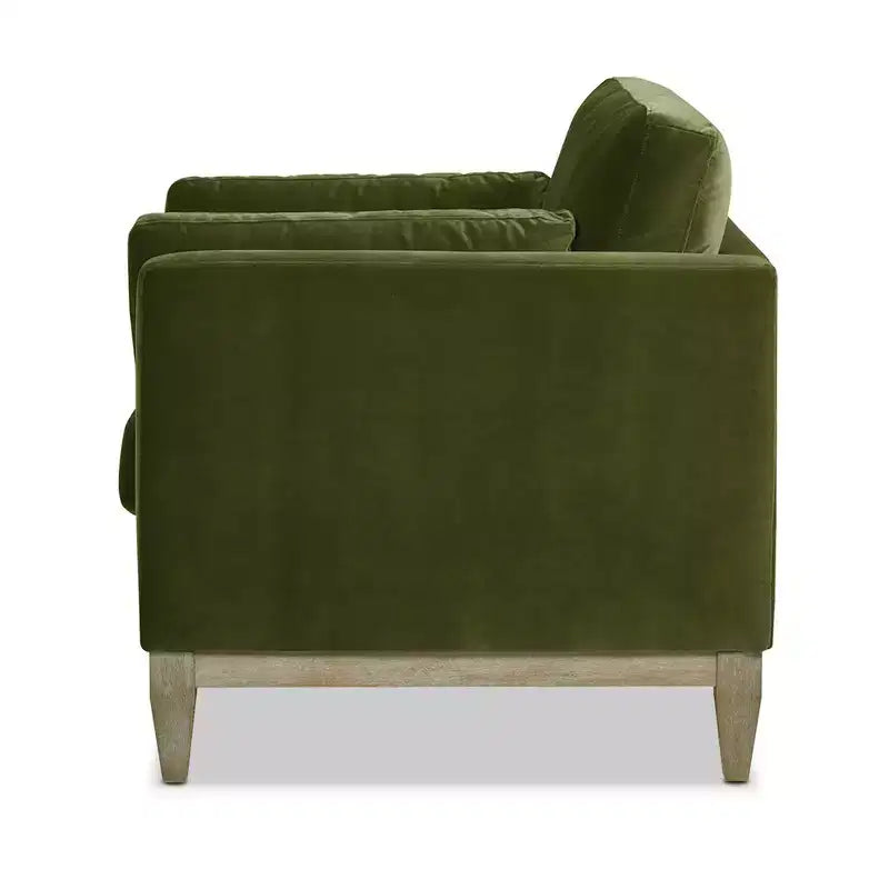 Modern Farmhouse Velvet Arm Chair with Feather-Down Foam Cushion, 36in
