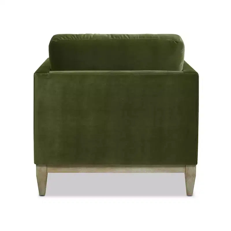 Modern Farmhouse Velvet Arm Chair with Feather-Down Foam Cushion, 36in