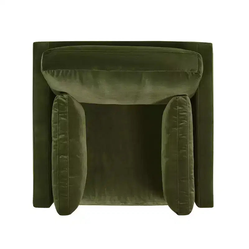 Modern Farmhouse Velvet Arm Chair with Feather-Down Foam Cushion, 36in