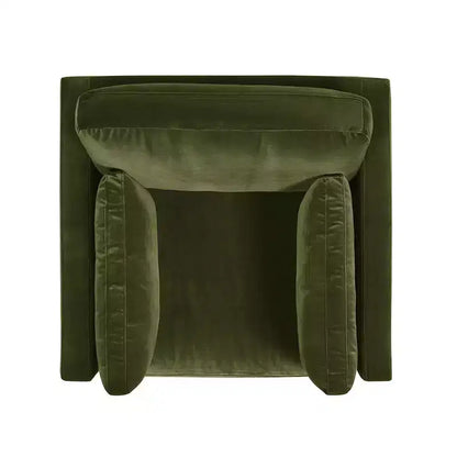 Modern Farmhouse Velvet Arm Chair with Feather-Down Foam Cushion, 36in