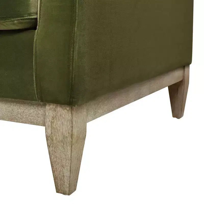 Modern Farmhouse Velvet Arm Chair with Feather-Down Foam Cushion, 36in