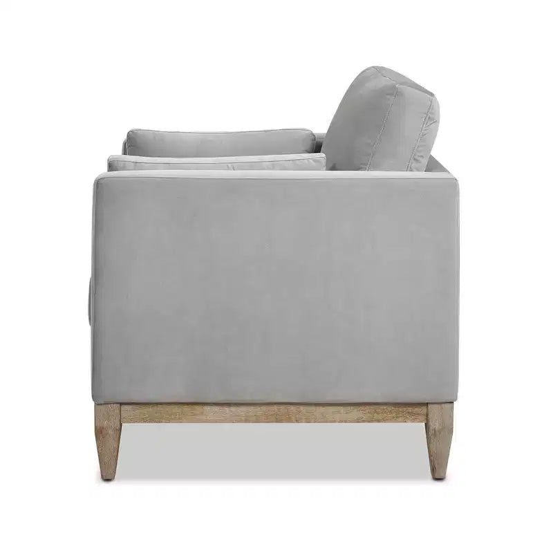 Modern Farmhouse Velvet Arm Chair with Feather-Down Foam Cushion, 36in