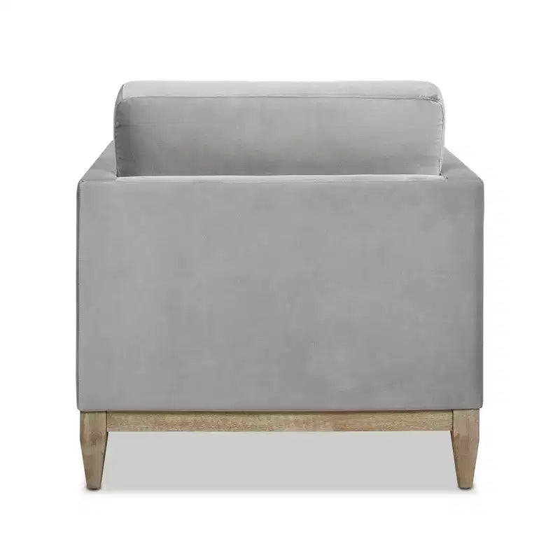 Modern Farmhouse Velvet Arm Chair with Feather-Down Foam Cushion, 36in