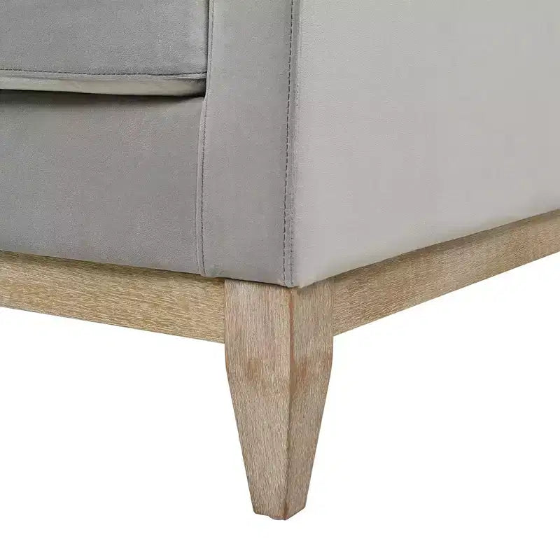 Modern Farmhouse Velvet Arm Chair with Feather-Down Foam Cushion, 36in