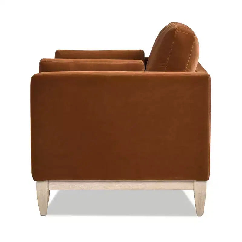 Modern Farmhouse Velvet Arm Chair with Feather-Down Foam Cushion, 36in