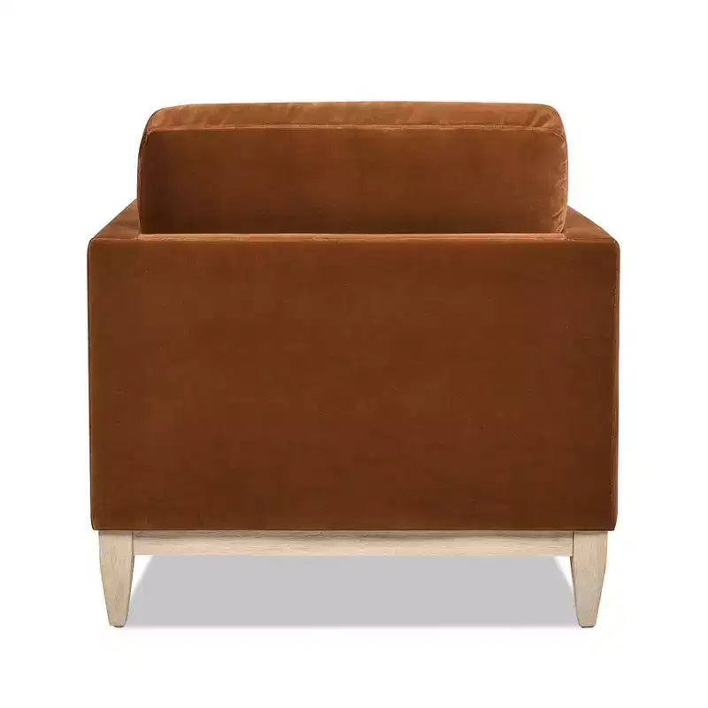 Modern Farmhouse Velvet Arm Chair with Feather-Down Foam Cushion, 36in