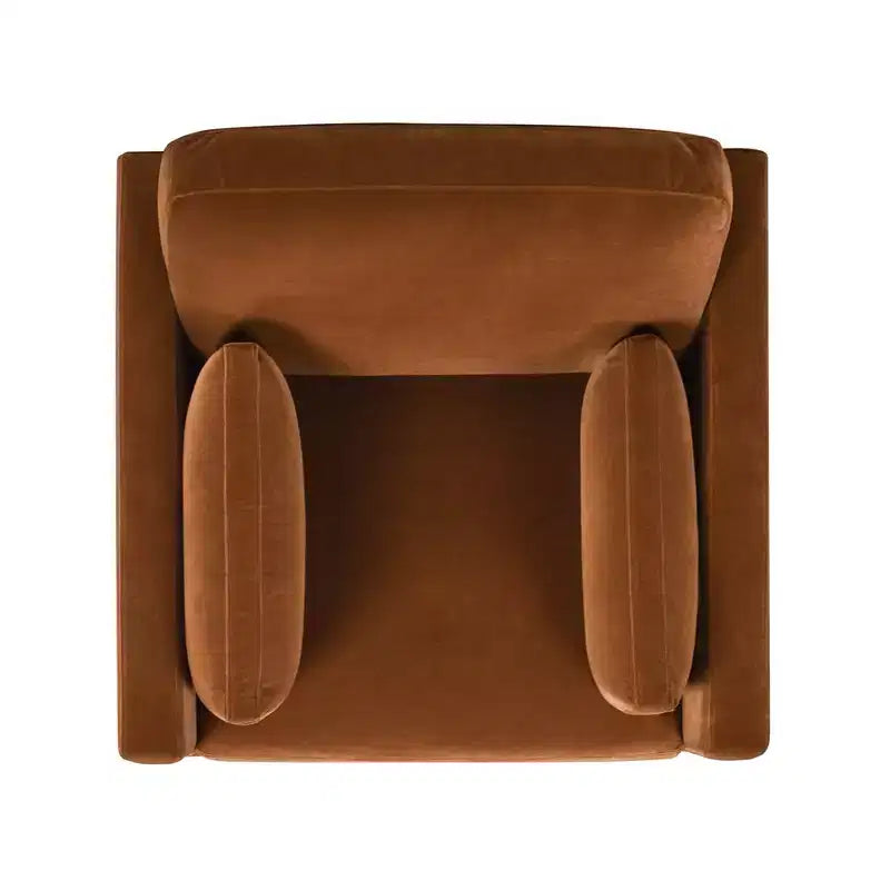 Modern Farmhouse Velvet Arm Chair with Feather-Down Foam Cushion, 36in