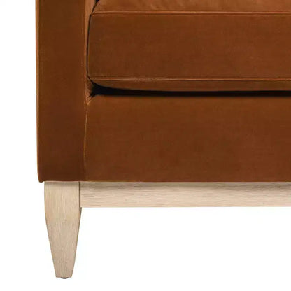 Modern Farmhouse Velvet Arm Chair with Feather-Down Foam Cushion, 36in