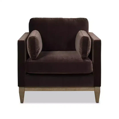Modern Farmhouse Velvet Arm Chair with Feather-Down Foam Cushion, 36in