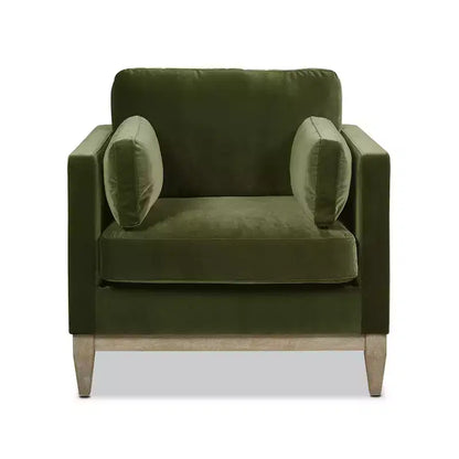 Modern Farmhouse Velvet Arm Chair with Feather-Down Foam Cushion, 36in