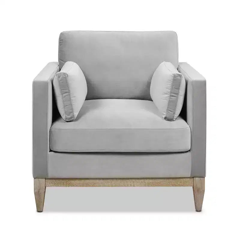 Modern Farmhouse Velvet Arm Chair with Feather-Down Foam Cushion, 36in