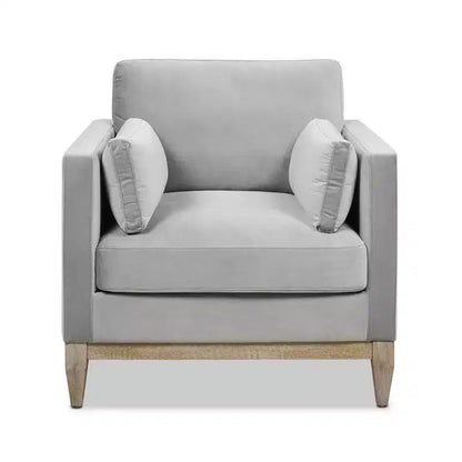 Modern Farmhouse Velvet Arm Chair with Feather-Down Foam Cushion, 36in