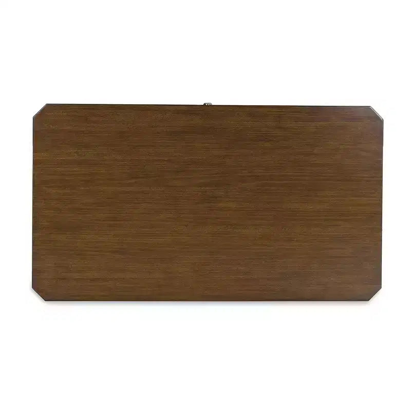 Mid-Century Modern Rectangular Coffee Table with Storage Drawer & Casters, Brown